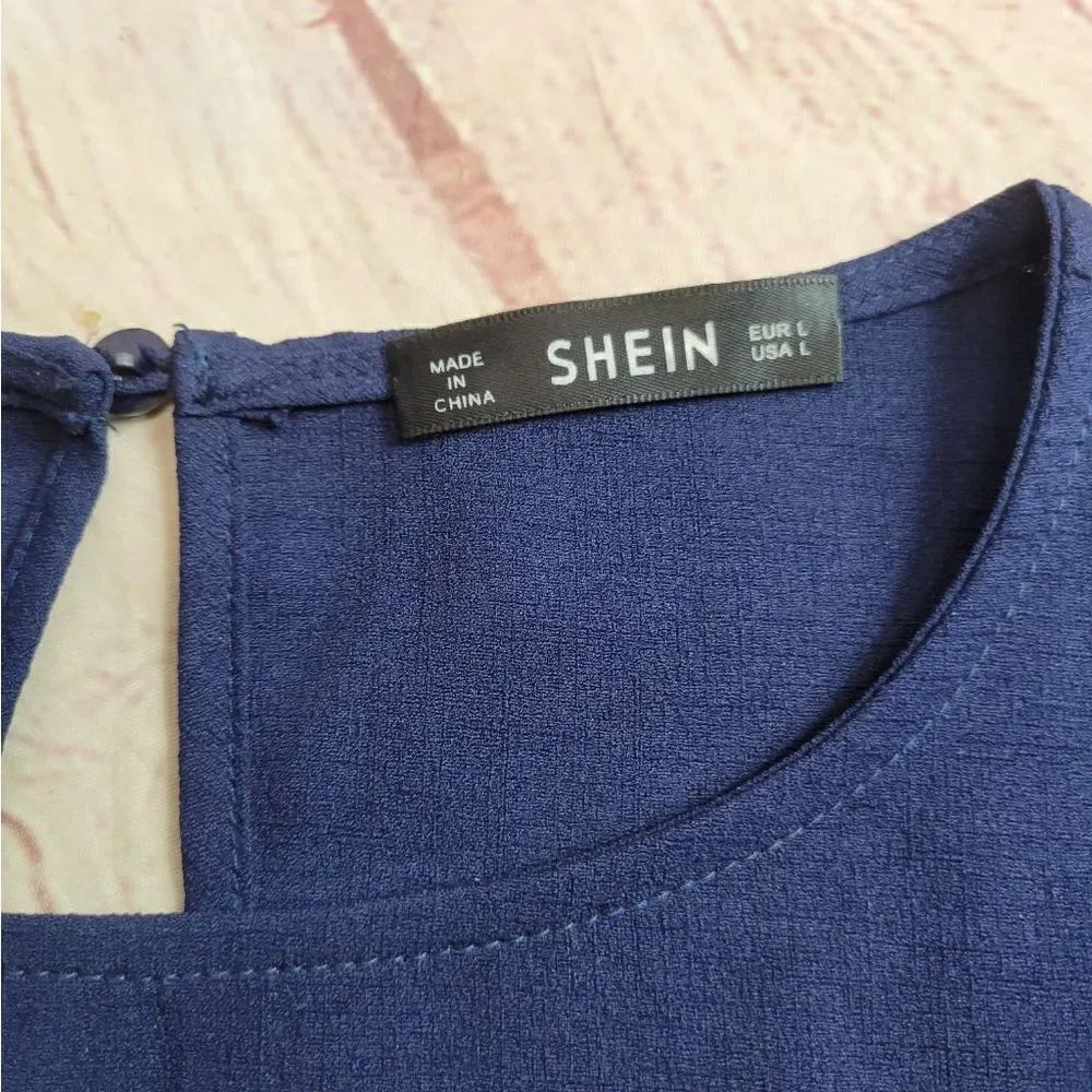 Shein Navy blouse L - Picture 3 of 4